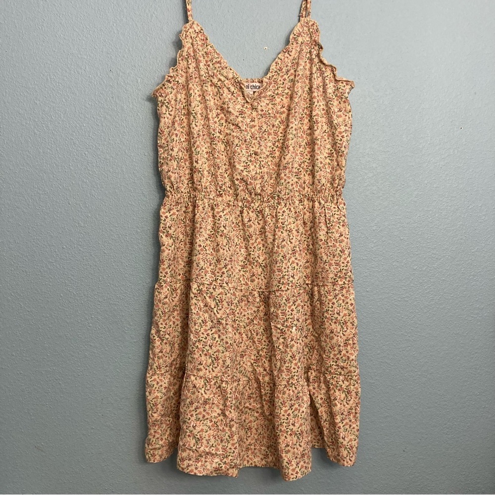 Mimi Chica Floral Mini Dress - Large - Yellow